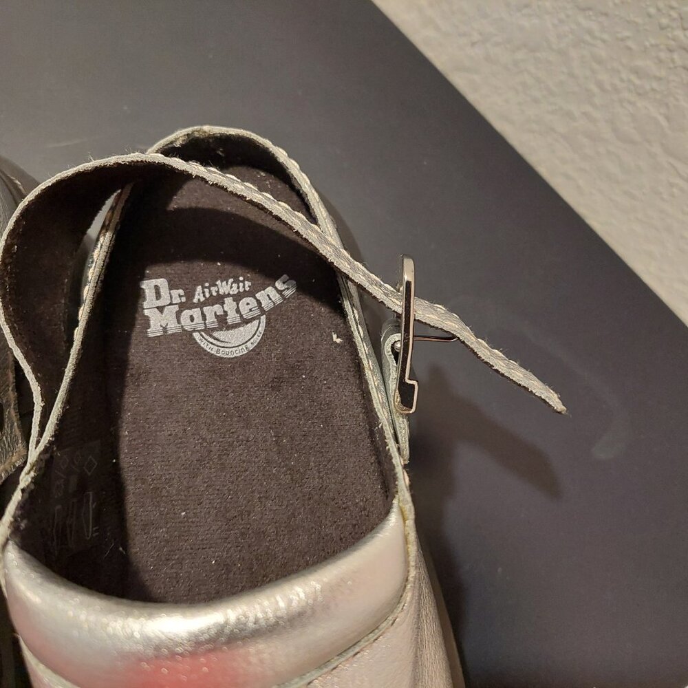 Doc Martens Silver Sling Back Mules - Picture 3 of 7